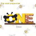 OSNIE Bumble Bee ONE Letter Sign Wooden Table Centerpieces Sweet Bee Party Decor for Baby Boys Girls Summer Honey Theme 1st Birthday Milestone Baby Shower Cake Smash Photo Props for One Year Old