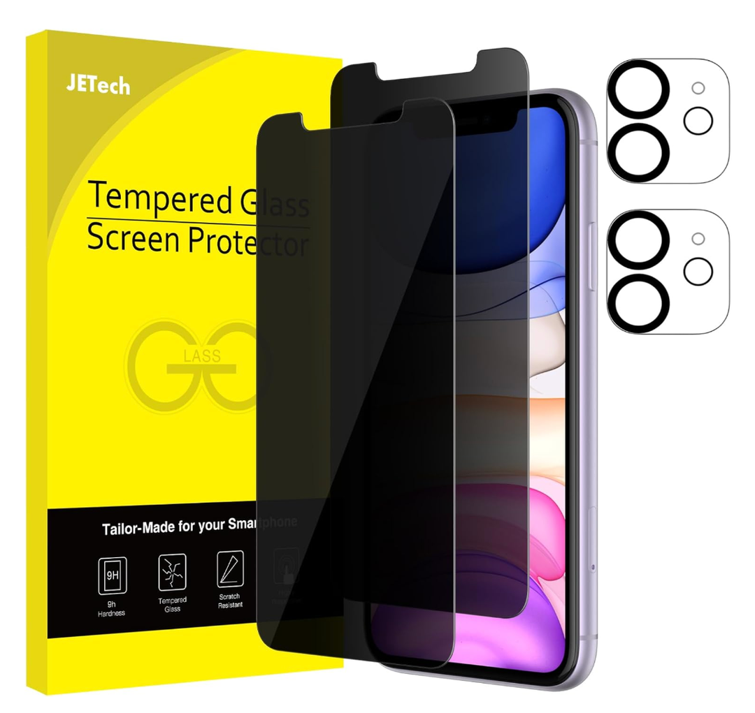JETech Privacy Screen Protector for iPhone 17 Pro Max, Anti Spy Tempered Glass Film,