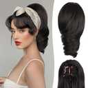 12 Inch Short Ponytail Extension - Soft Curly Pony Tails Hair Extensions, Claw Clip Ponytail Extension, Natural Short Hair Extensions Ponytail, Synthetic Hair Pieces for Women (Color: Black Brown)