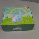 LOBKIN Bluetooth 5.3 Kids Headphones with Case - RGB LED Light Up Cat Ears Foldable Adjustable Over Ear Headphone Support Wireless or 3.5mm Wired Mode for Toddler & Girls & Boys Teens