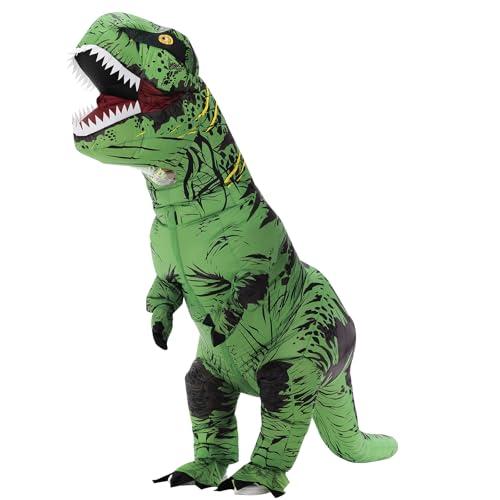 Servllcell Inflatable Dinosaur Costume for Adult,Halloween Costumes T Rex Blow Up Costumes for Women Men,Funny Cosplay Party(Green)