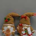 D-FantiX Christmas Gingerbread Man Gnomes Plush Doll Sets, 2Pcs Handmade Stuffed Scandinavian Gnome Decorations Kits, Nordic Swedish Tomte Gnome Collectible Figurines Ornament, Tiered Tray Decor