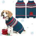 BINGPET Christmas Dog Sweaters for Winter,Turtleneck Classic Knit Dog Sweaters for Small Medium Large Dogs, N-blue Knitted Holiday Sweaters for Outdoors Playing,Warm Puppy Dog Cat Clothes, S (Navy)