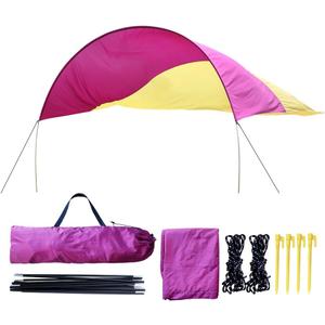 Beach Tent Sun shelter, 150 SQFT Large Beach Shade, Lightweight 5 Pounds Beach Canopy with Sun Protection, Easy to Set Up Beach-Friendly Outdoor Shade Tent for Camping, Travel (Sunset), 150 square feet