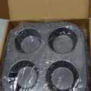 Walooza 4 Cup Muffin Pan 2 Pack, Nonstick Mini Muffin Tin for Air Fryer, 1.18In Deep Cupcake Baking Pan for Frittatas, Tarts, Brownies