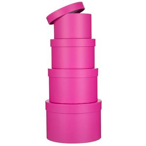 Round Gift Boxes with Lids Flower Boxes for Arrangements Hot Pink Round Box Set of 4 Nesting Gift Boxes with Lids for Flowers Arrangements Empty, Bridesmaid, Proposal, Wedding, Birthday, Party Favor; Small Boxes; 4.5"(D)x 3.5"(H), Medium Boxes; 5.5"(D)x 4.3"(H), Large Boxes; 6.5"(D)x 5.1"(H); Extra Large Boxes: 7.5"(D)x 5.9"(H)