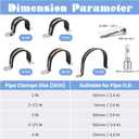 304 Stainless & Rubber Cushioned Heavy Duty Conduit clips,Pipe Clamps (4 Pack - 3.5 in (100 MM)