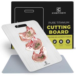 Pure Titanium Cutting Board 14 x 11 x 0.08 Ultra-Wide, Real Titanium, No Odor, Hygienic Surface For Fruits, Vegetables, Meat, Heavy-Duty Metal Chopping Mat for Kitchen (Large)