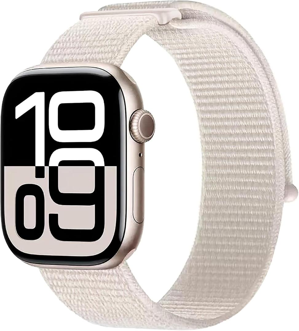 Nylon Sport Loop Band Compatible with Apple Watch Band 38mm 40mm 41mm 42mm 44mm 45mm 46mm 49mm Women Men,Soft Breathable Replacement Strap for iWatch Series 11 10 9 8 7 6 SE 5 4 3 2 1 Ultra