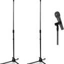 Xuhal 2 Pack Microphone Tripod Stand,Mic Clip
Adjustable Height Speech Universal Floor Standing for Singing Live Stream Stage, Total Height 60"