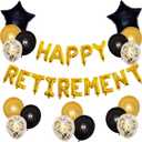 Happy Retirement Balloons Banner, Retirement Party Decoration We Will Miss You Retired Balloons Ideal for Women Man Retirement Party Supplies God, Gold