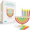 The Dreidel Company Hanukkah Children Wooden Chanukah Menorah with Removable Candles (Single)