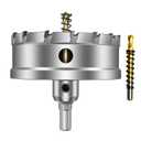 ASNOMY Tungsten Carbide Tipped Hole Saw Drill Bit for Hard Metal, 5 Inch T.C.T Hole Saw Cutter with 2pcs Titanium-Plated Pilot Drill bit for Metal, Steel, Iron, Wood, Plastic