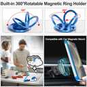 Tnarru Designed for Samsung Galaxy S25 Clear Case with Stand [Magnetic Ring Holder Kickstand] Soft TPU Bumper Non-Yellowing Anti-Scratch Lightweight Slim for Samsung Galaxy S25 Case Blue