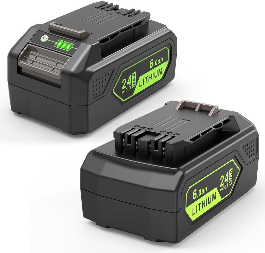 TREE.NB 24V 6.0Ah Replacement for Greenworks 24V Battery Long-Lasting Compatible with Greenworks 24 Volt Lithium Lawn Mower Battery 29842 29852 LB24A020 for Greenworks Trimmer Weed Blower (2Pack)