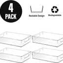 Clear Plastic Storage Bins, Pantry Organizers and Storage, Kitchen Organization and Storage Containers Bins for Organizing, Fridge, Freezer, Bathroom, Pantries, Medicine Cabinet Organizer Bin