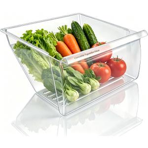 Upgraded 2188664 Crisper Bin (Lower) Replacement for Whirlpool Refrigerator, Refrigerator Drawers, Kenmore Whirlpool Fridge Crisper Drawer Replacement Part WP2188664, 2188664 Fridge Drawer, Clear