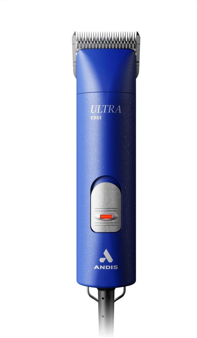 Andis Professional UltraEdge Super 2-Speed Detachable Blade Dog/Pet Clipper, Rotary Motor with Shatter-Proof Housing, Runs Calm & Silent, 14-Inch Cord, for All Dog Coats & Breeds, 120 Volts, Blue