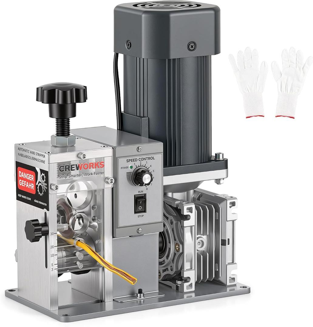 CREWORKS 250W Electric Wire Stripper Machine, Electric Wire Stripping Machine with Adjustable Speed for 0.06-1.18 in. Cables, Wire Stripper Tool for 1.5 to 30 mm Scrap Copper Cable Wire Recycling