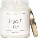 Sweet Water Decor Fraser Fir Candle - Evergreen, Cedar, Winter Holiday Scented Soy Christmas Candles for Home - 9oz Clear Jar, 40 Hour Burn Time, Made in The USA (Script Label)