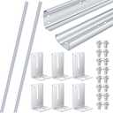 Tandefio 2 Pcs Garage Door Vertical Track Replacement with 6 Garage Door Rail Doorpost Brackets and 16 Sets of Screw and Nut Fittings Garage Door Rails Vertical Bracket for 7 ft Tall Garage Door Parts