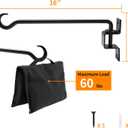 16 inch 2 Pack Swivel Plant Hangers Outdoor Heavy Duty - Black Iron Plant Hanging Hook Bracket for Flowers Baskets Pots Bird Feeder Lanterns Wind Chimes