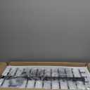 4FT Long Chandelier for Dining Room - Black Dining Room Light Fixture Linear Crystal Design with Water Ripple Glass & Large Rectangle & 6pcs MAX 60W E26 Bulbs(Not Include),50pcs Glass Sheet (Flat (All around))