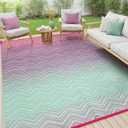 Lahome Waterproof Outdoor Rug 8x10, Reversible Outdoor Plastic Straw Rug for Patios, Outside RV Mat Carpet for Deck Porch Backyard Balcony Picnic Trailer 8' x 10')