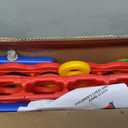 Giant 4 Row Game with Carrying Bag and Mesh Fabric .Giant 4-to-Score Game Set Suitable for Indoor and Outdoor Holiday Parties and Family Gatherings. Blue red