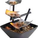 Homedics Tabletop Water Fountain, Home Decor Soothing Sound Machine - Automatic Pump, Deep Basin & Natural River Rocks. Indoor Zen Relaxation for Office, Living Room, or Bedroom, 8.25 Tall