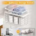 Towel Racks for Bathroom,Towel Rack Wall Mounted, 6 Tier Rolled Or Folded Towel Holder with Floating Shelves, Bathroom Towel Holder for Bath, Hand Towels,Metal,Full White