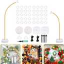 AerWo Balloon Arch Kit 9.35FT & 6FT, Free Bending Half Balloon Arch Stand with Base, Floor Gold Balloon Arch Frame Backdrop for Wedding Birthday Party Baby Shower Yard Lawn Home Halloween Decorations
