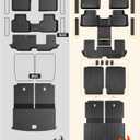 Floor Mats for Volkswagen Atlas 2018-2025 2026, 6 Seats, 15pcs TPE Rubber
