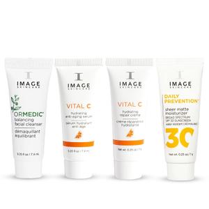 IMAGE Skincare, Five Star Favorites Introductory Skin Care 4 Step Regimen Set for Brighter, Healthier Looking Skin, Travel Size