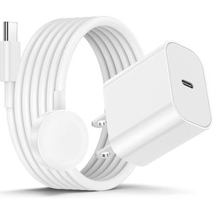 Apple Watch Charger Fast Charging, USB C Magnetic iWatch Fast Charging Cable Cord 6ft and iPhone Type C Wall Charger Block Plug for Apple Watch Series Ultra 2/ Ultra/ Series 11/ 10/ 9/ 8/ 7/ SE/ 6/ 5/ 4/ 3/ 2