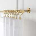 MODE Cambria Designer Brushed Gold Luxury Curtain Rod - 3.5 ft