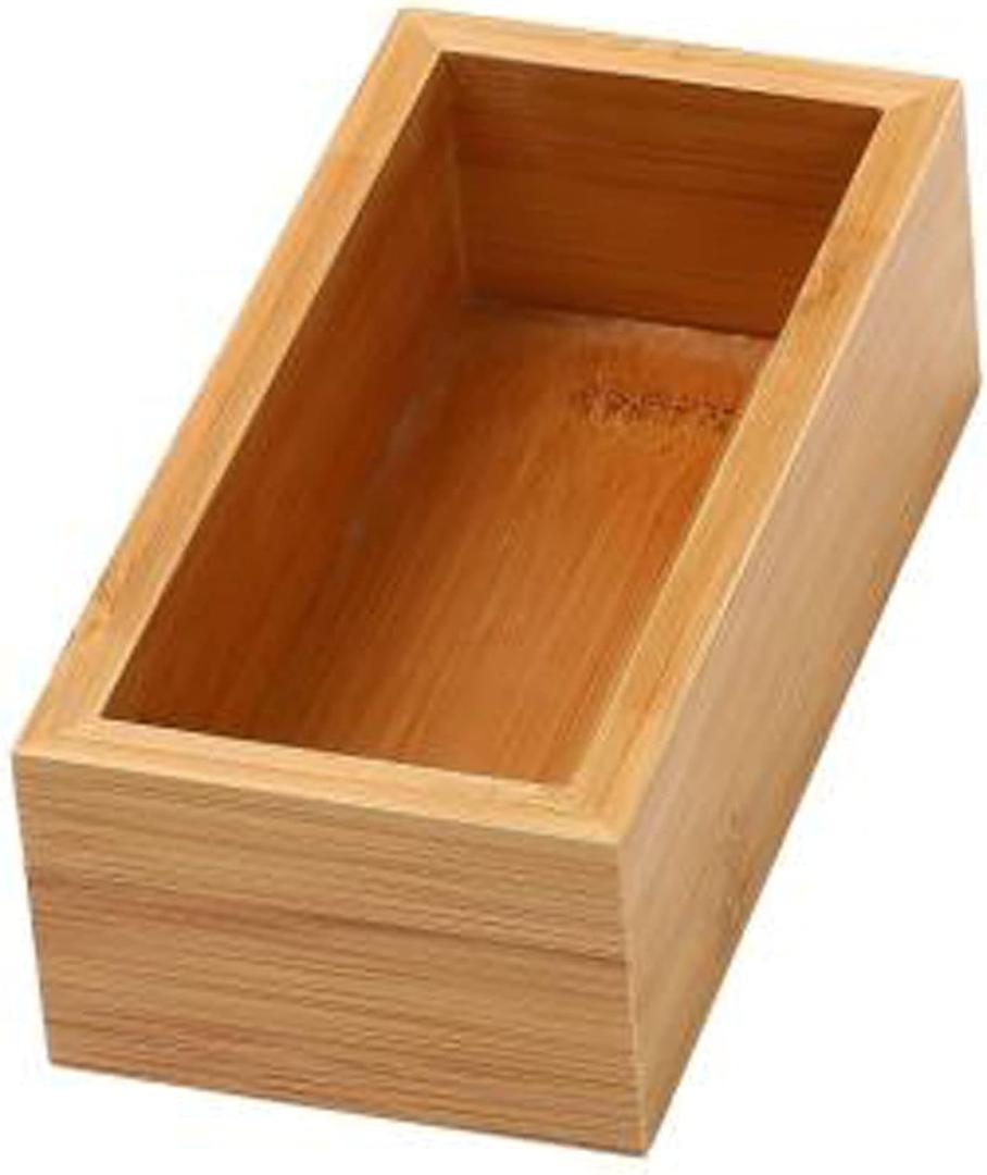 YBM Home Bamboo Drawer Organizer Storage Box for Kitchen Drawer, Junk Drawer, Office, Bedroom, Children Room, Craft, Sewing, and Bathroom, 3x6x2 inch