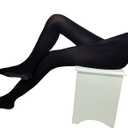 2-Pack Slightly Transparent Tights for girls, High Elasticity Sheen Glossy Anti-Slip for Work Dance Casual (Black, L)