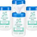 4 Pack Breast Pump Cleaning Wipes 300 Count Pacifier Bottle Wipes Resealable Convenient Hygienic on the Go Cleaning for Quick Clean Pump Parts Tables Countertops Chairs