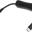 Black Power Switch USB C Male to Female Type C Extension Cable Inline On/Off Switch for 4 Power Switch Cables, Audio and Video Power Cables