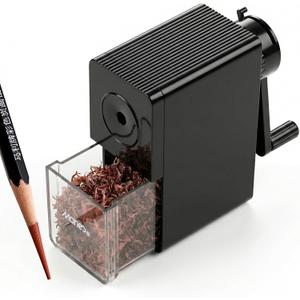 Marie's Long Point Manual Pencil Sharpener, 5-Level Adjustable Hand Crank Sharpener with Large Shavings Box for Art Sketching and Classroom, for Artists and Students