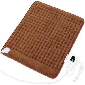 Deepsoon Heating Pad,Electric Heating Pads for Back,Neck,Moist Heating Pad for Abdomen Shoulder Knee Legs,Dry/Moist Heat&Auto Shut Off,Mother's Day Birthday for Men and Women,Brown,24x20 Inch