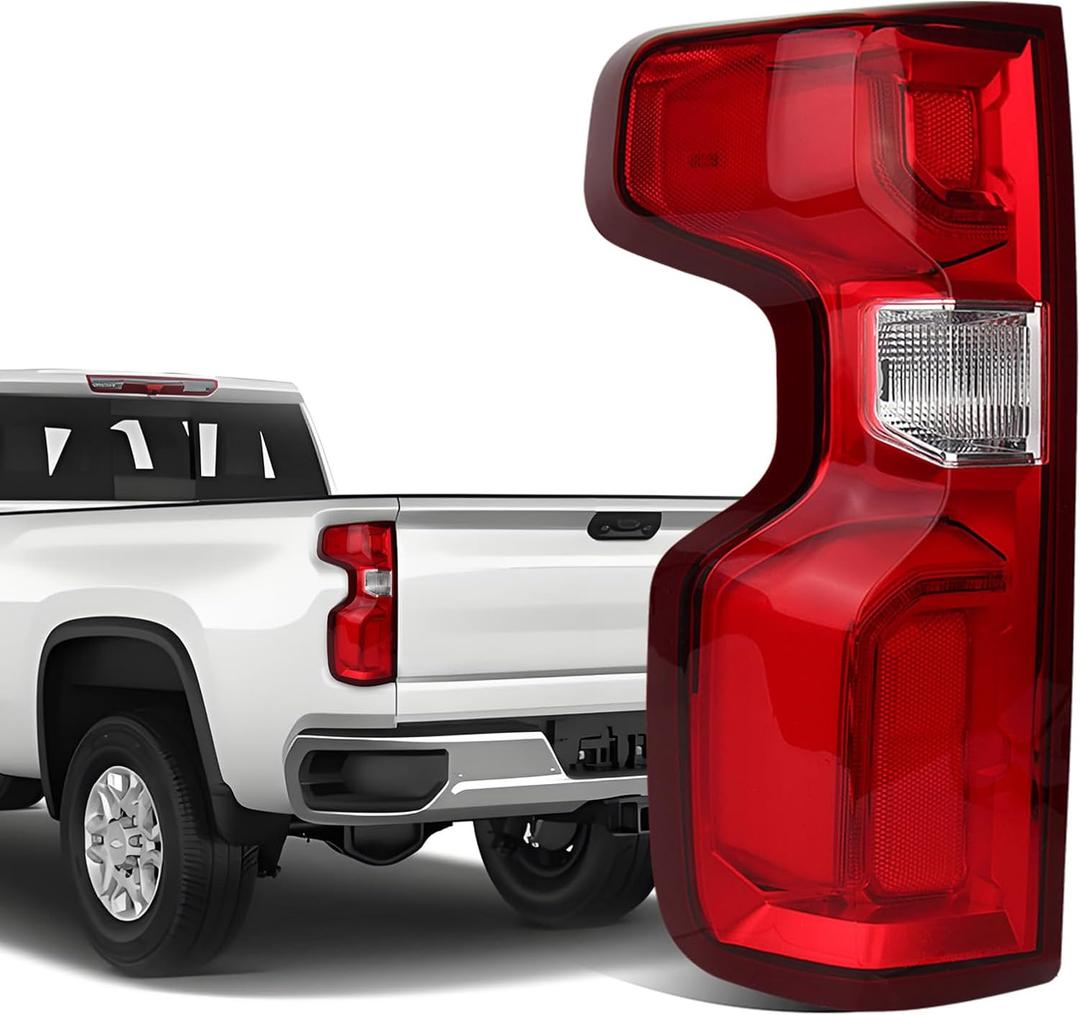 LED Tail Light Compatible with 2019-2025 Chevy Silverado 1500 Rear Led Taillights Left Driver Side Rear Brake Signal Lamp w/Bulb & Harness 84678149 GM2800311(Only Fit Factory Led Model)