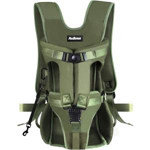 PetBonus Pet Front Dog Carrier Backpacks, Adjustable Pet Backpack, Legs Out Easy-fit Puppy Chest Carrier for Medium Small Dogs, Hands Free for Hiking, Cycling (Army Green, M)