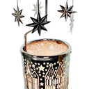 kingnero Gift Carousel Candle Tea Light Holder Rotary Candle Holder Spinning Candleholder Metal Windmill Candlestick for Home Decor (North Star)