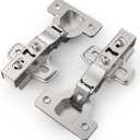 Chibery 26 Pack Full Overlay Soft Close Concealed Frameless Cabinet Hinges, Satin Nickel, 105°, Stop at Will 45-105 Degree, Self Closing, 3D Adjustment, Clip On, Stainless Steel for Cupboard Kitchen