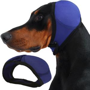 Dog Ear Muffs & Swim Cap and No Shake Ear Wrap for Bathing, Hematoma, Drying & Noise Anxiety Relief - Elastic Waterproof Ear Protection with Calming Hoodie for Grooming (Small, Blue)