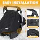 Orzbow Baby Car Seat Cover Winter - Waterproof Carseat Cover for Doona Car Seats and Strollers, Breathable Infant Carseat Canopy with Zipper Access, Rain and Wind Proof, Winter Baby Essentials, Black