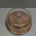 Cake Stand with Lid, Acacia Wood 12in Round Cake Holder, 2-in-1 Dessert Table Display Set & Charcuterie Board for Cheese, Chips & Dips, Nachos, Fruit Platter, Large Acrylic Cake Dome Cover