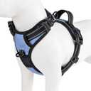 PHOEPET No Pull Dog Harness Reflective Adjustable with 2 Metal Leash Hooks and Soft Training Handle [Over The Head Design](M, Baby Blue)